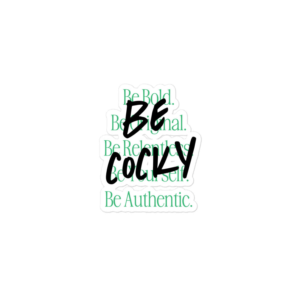 Be Cocky Logo Sticker