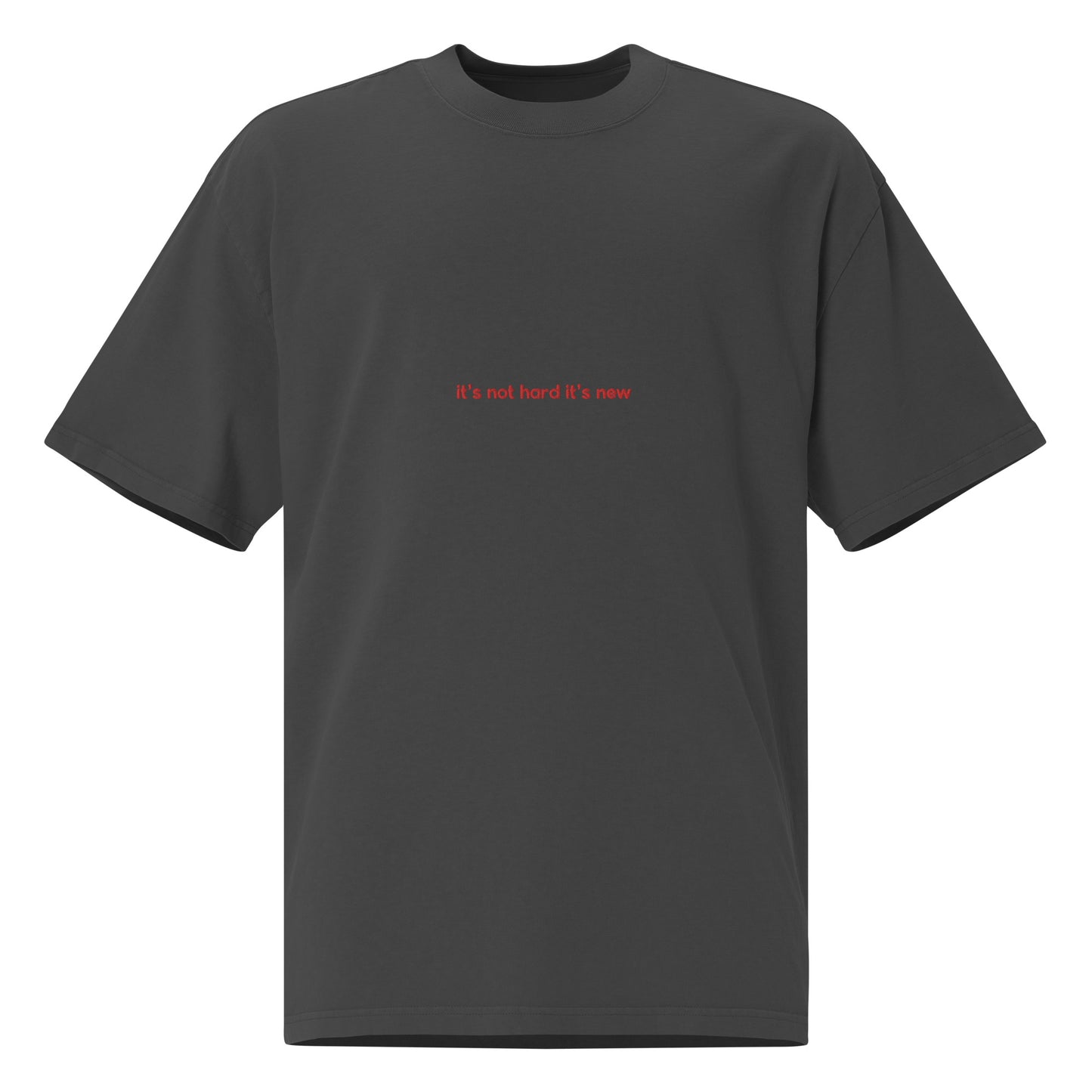 It's Not Hard It's New Faded Tee - Black/Red