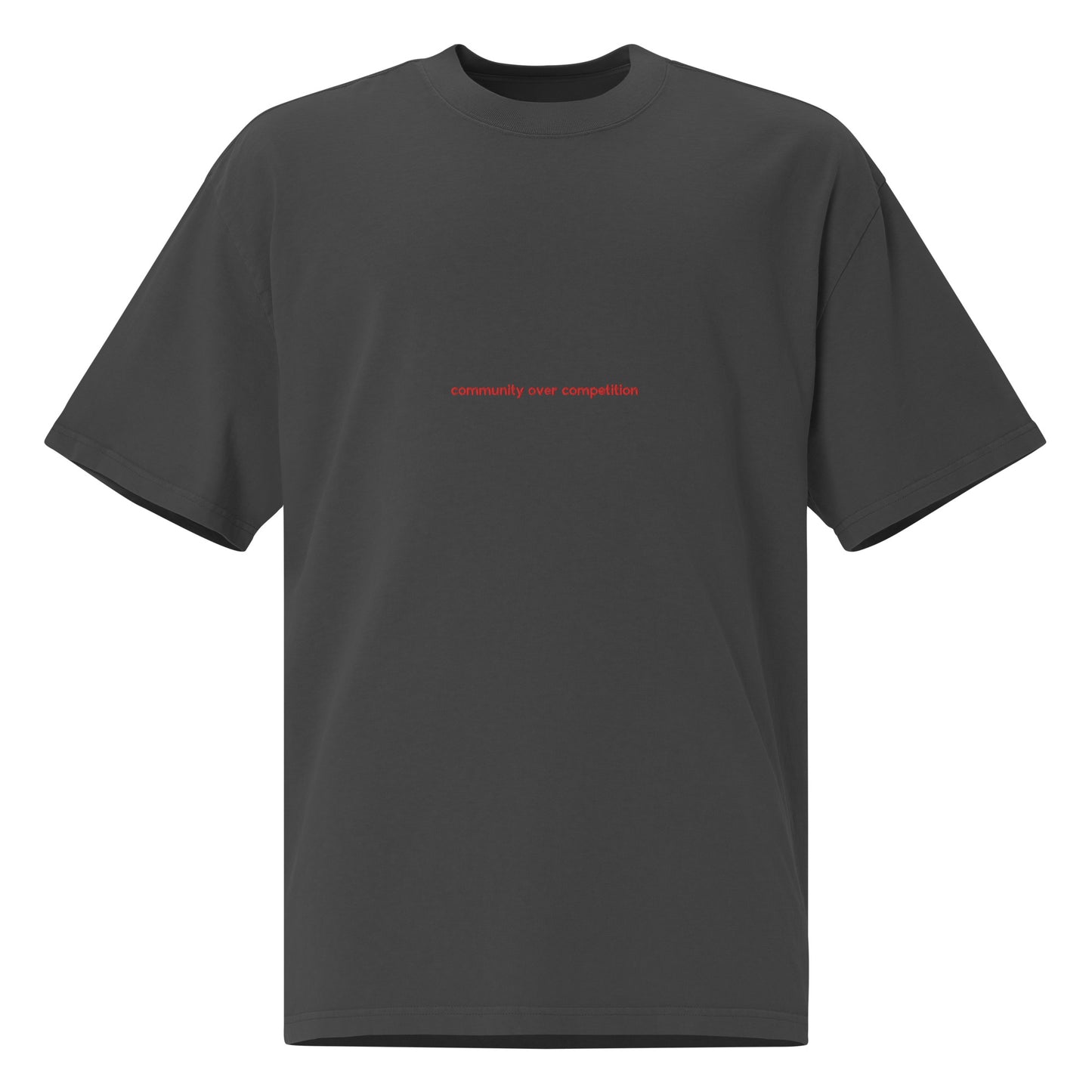 Community Over Competition Faded Tee - Black/Red