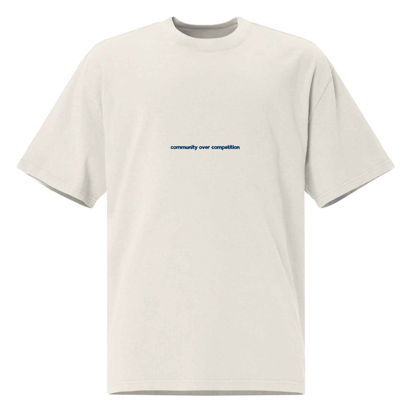Community Over Competition Faded Tee - Stone/Navy